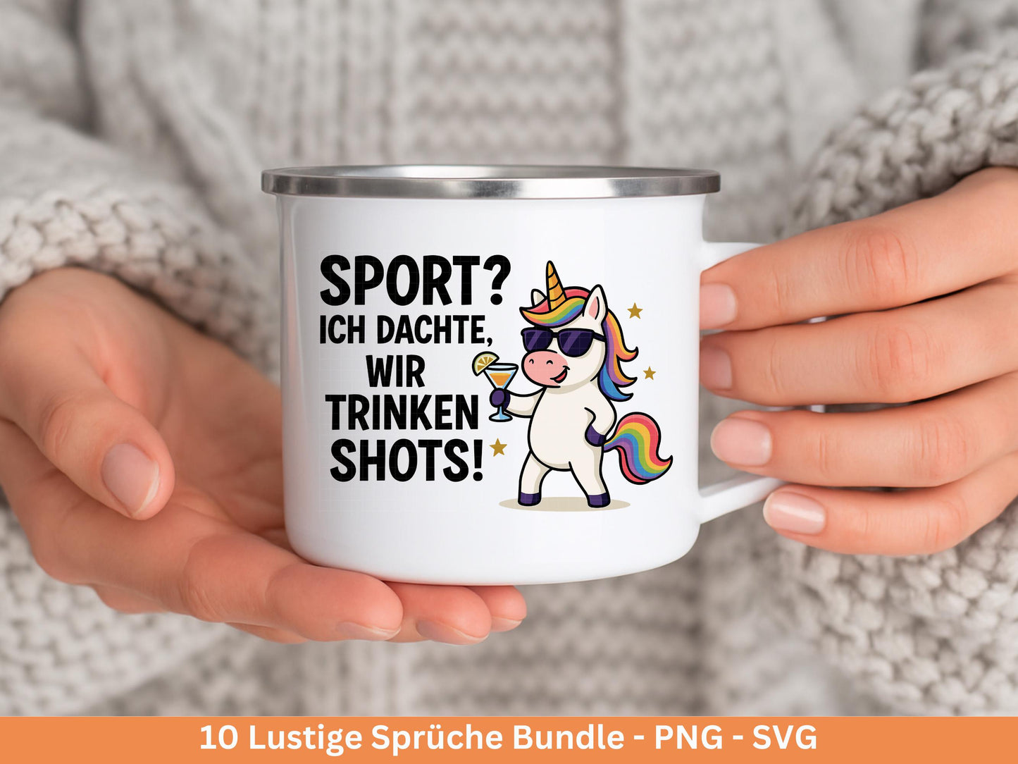 Lustige Sprüche SVG Plotterdatei Bundle – Einhorn Svg - Kackhaufen Poop Emoji – Deutsche Sprüche für Tassen Shirt Jutebeutel Cricut Geschenk