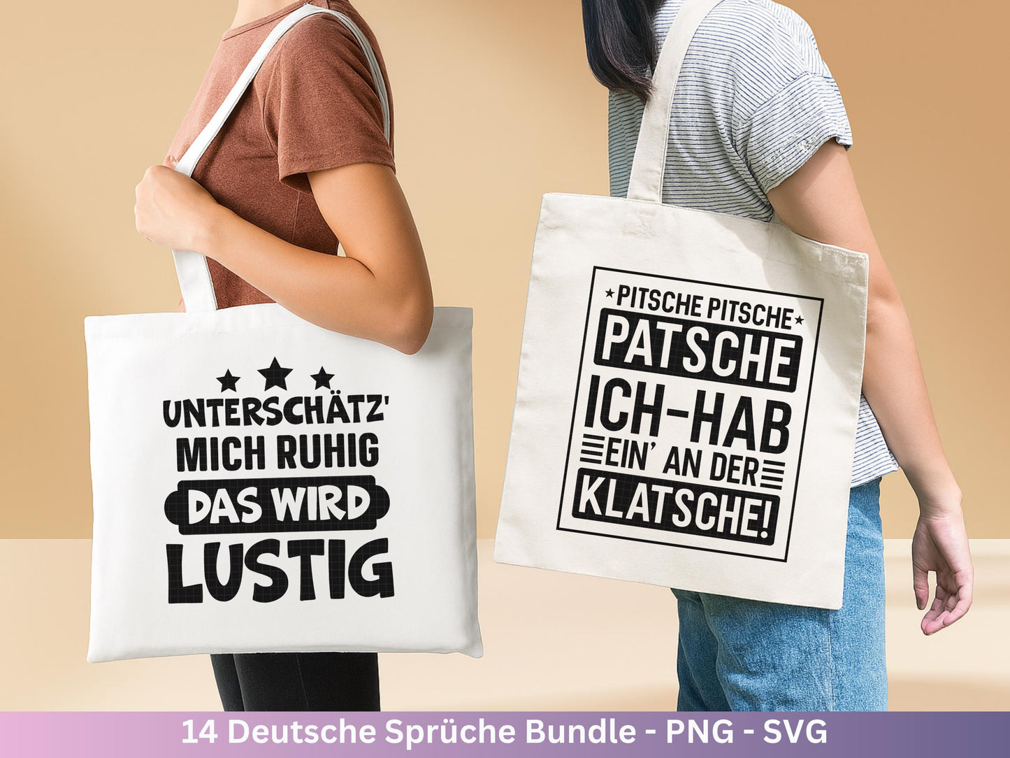 Deutsche Sprüche SVG Plotterdatei – Lustiges & sarkastisches Bundle für Cricut/Silhouette Laserdatei – Tassen Shirts Beutel Geschenkidee DIY