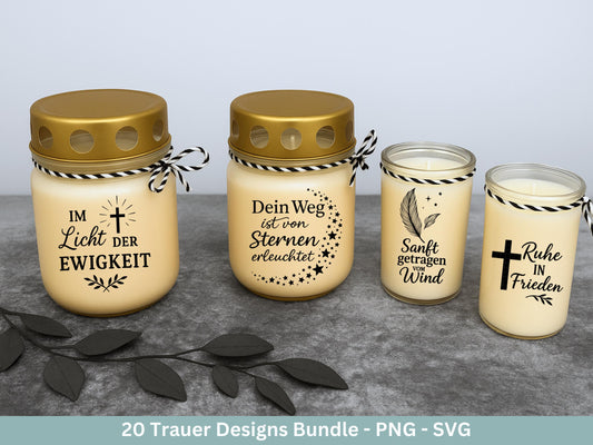 Plotterdatei Trauer - Abschied Svg - Kerzen Sprüche Trauer - Grablichter Sprüche deutsch - Du fehlst svg - Trostlicht svg - Abschied nehmen