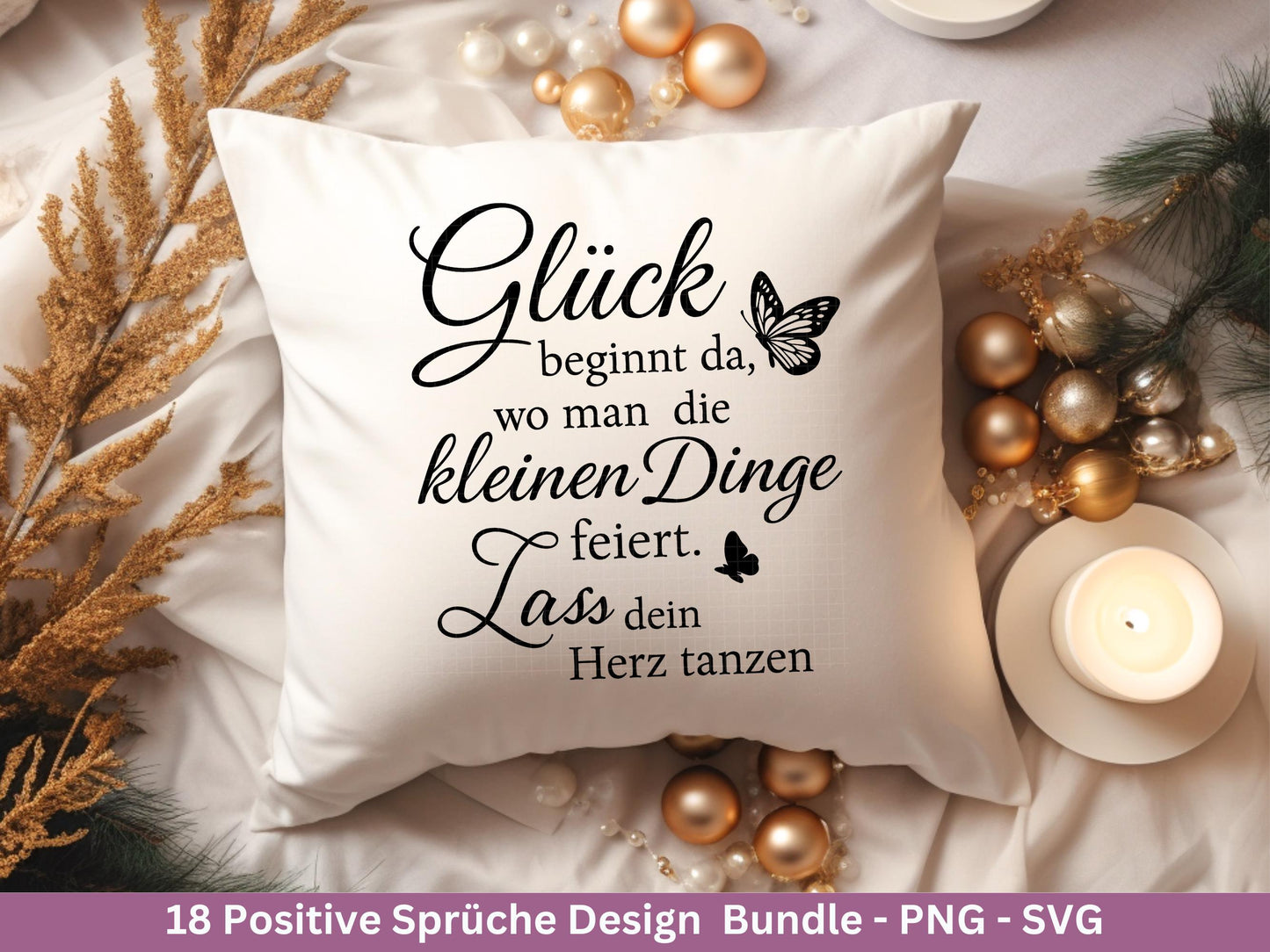 Positive Sprüche SVG Plotterdatei – Deutsche Zitate & Lebensweisheiten – Glück Liebe Hoffnung – Laserdatei Cricut Silhouette Geschenkidee