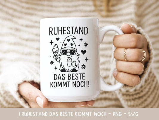 Rente SVG Plotterdatei – Rentner Spruch & Deutsche Sprüche – Wichtel Zwerg – Ruhestand SVG – Laserdatei Cricut Silhouette Geschenkidee