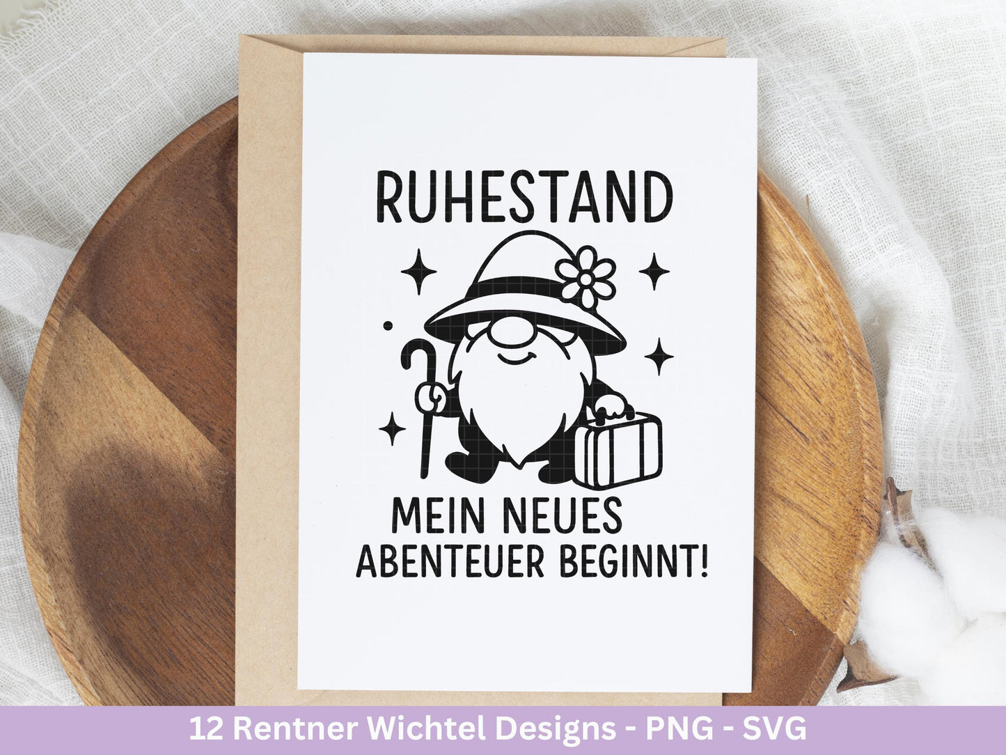 Plotterdatei Rente - Rentner Spruch - Geschenk Rente - Wichtel Svg - Ruhestand svg - Deutsche Sprüche - Ruhestand Geschenk - Zwerg Svg Datei