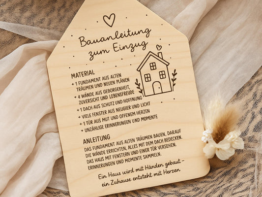 Laserdatei Haus Einzug SVG – Bauanleitung zum Einzug Spruch – Plotterdatei Geschenkidee neues Zuhause – Gravur Datei Cricut Silhouette DIY