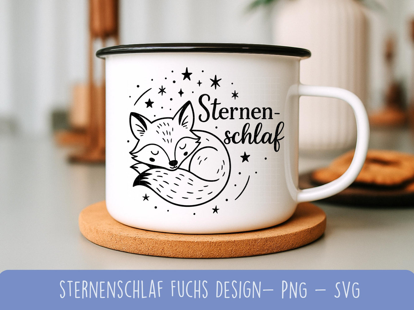 Sternenschlaf Fuchs SVG – Plotterdatei & Laserdatei – Einschlafhilfe Kinderzimmer Deko – DIY Geschenkidee – Cricut Silhouette Basteldatei
