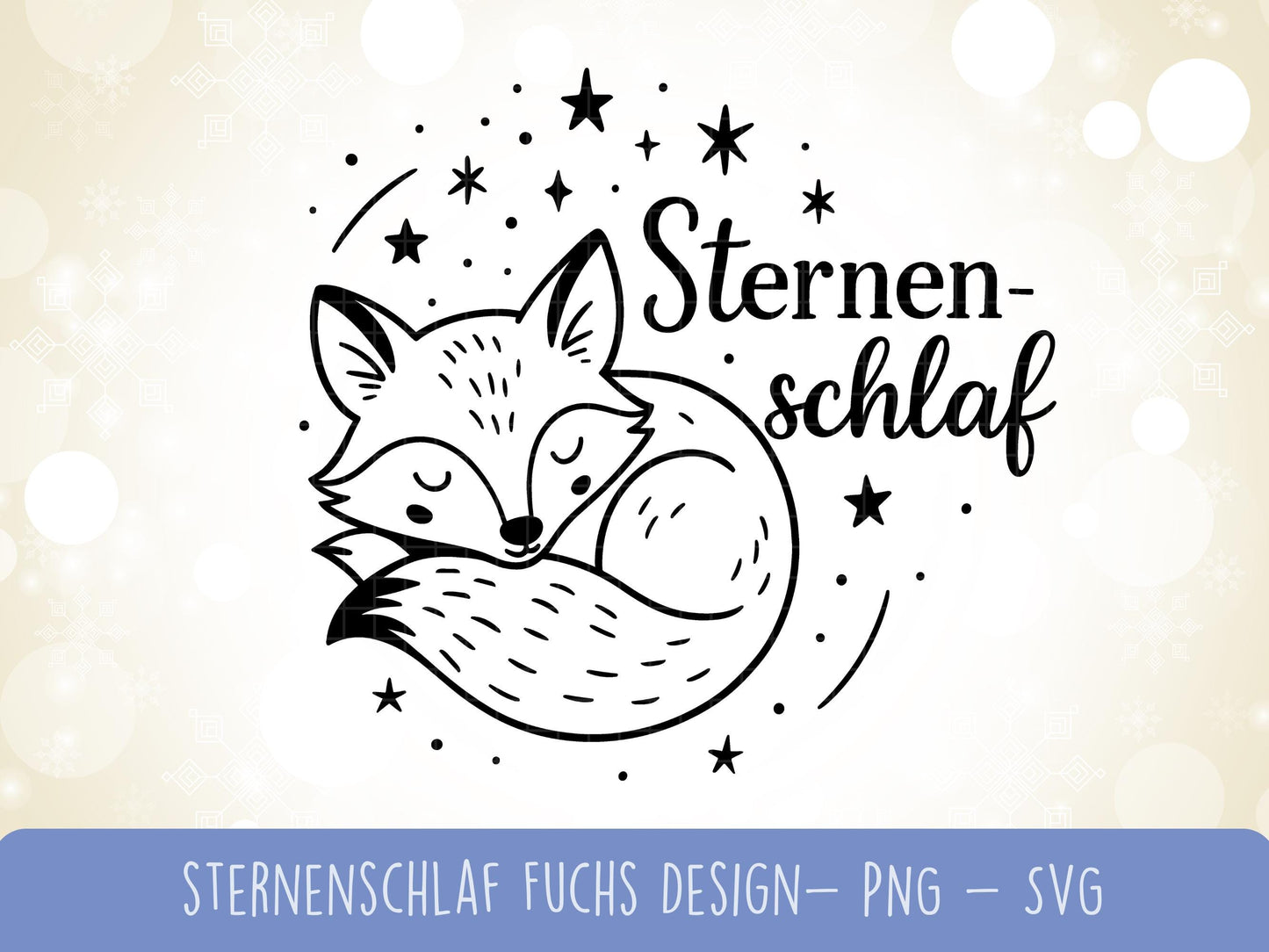 Sternenschlaf Fuchs SVG – Plotterdatei & Laserdatei – Einschlafhilfe Kinderzimmer Deko – DIY Geschenkidee – Cricut Silhouette Basteldatei
