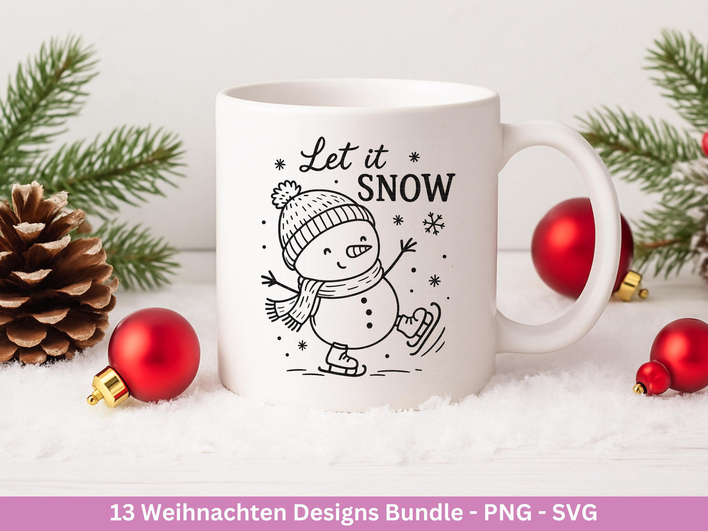 Weihnachten Plotterdatei & Laserdatei Bundle – Weihnachtsmotive SVG PNG – Festliche Sprüche und Tiere – DIY Weihnachtsdeko Cricut Silhouette