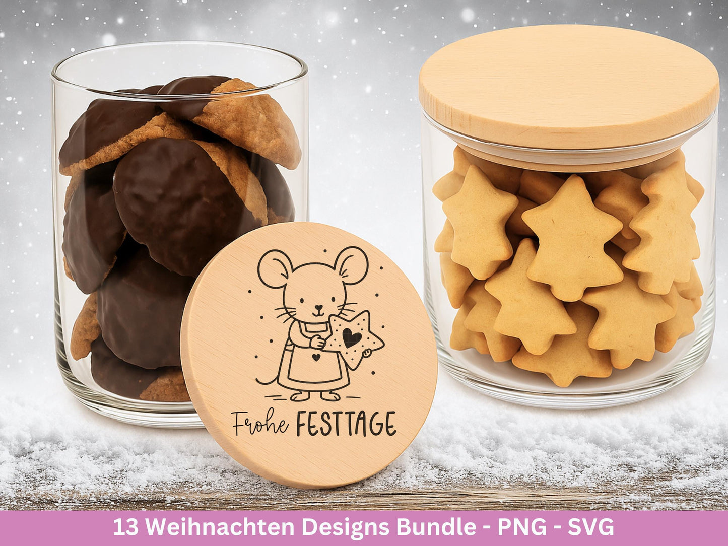 Weihnachten Plotterdatei & Laserdatei Bundle – Weihnachtsmotive SVG PNG – Festliche Sprüche und Tiere – DIY Weihnachtsdeko Cricut Silhouette