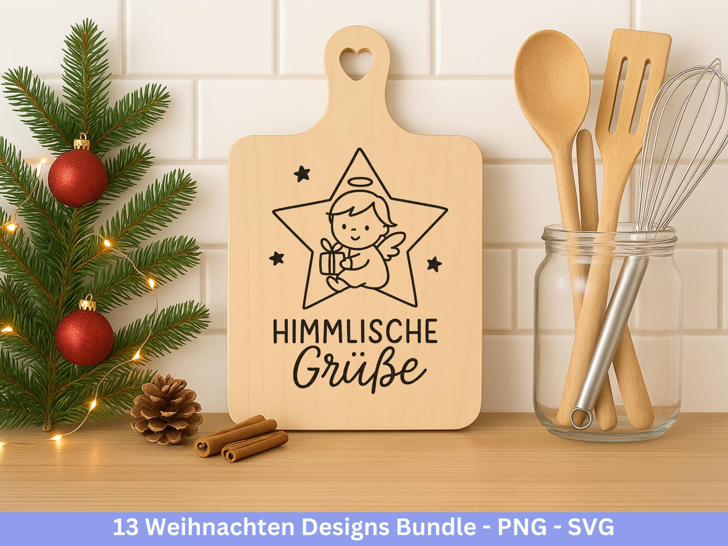 Weihnachten Plotterdatei und Laserdatei Bundle – Wintermotive SVG PNG – Rentier Pinguin Bär Sprüche – DIY Weihnachtsdeko Cricut Silhouette
