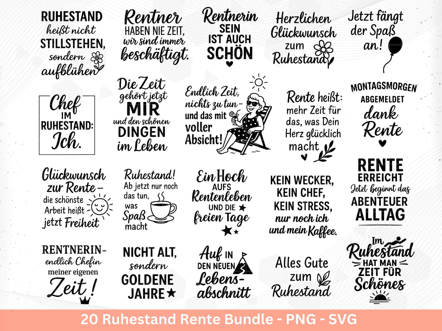 Deutsche Plotterdatei Rente - Rentner Sprüche - Geschenk zur Rente - Herz svg - Ruhestand svg - Deutsche Sprüche - Laserdatei - Cricut