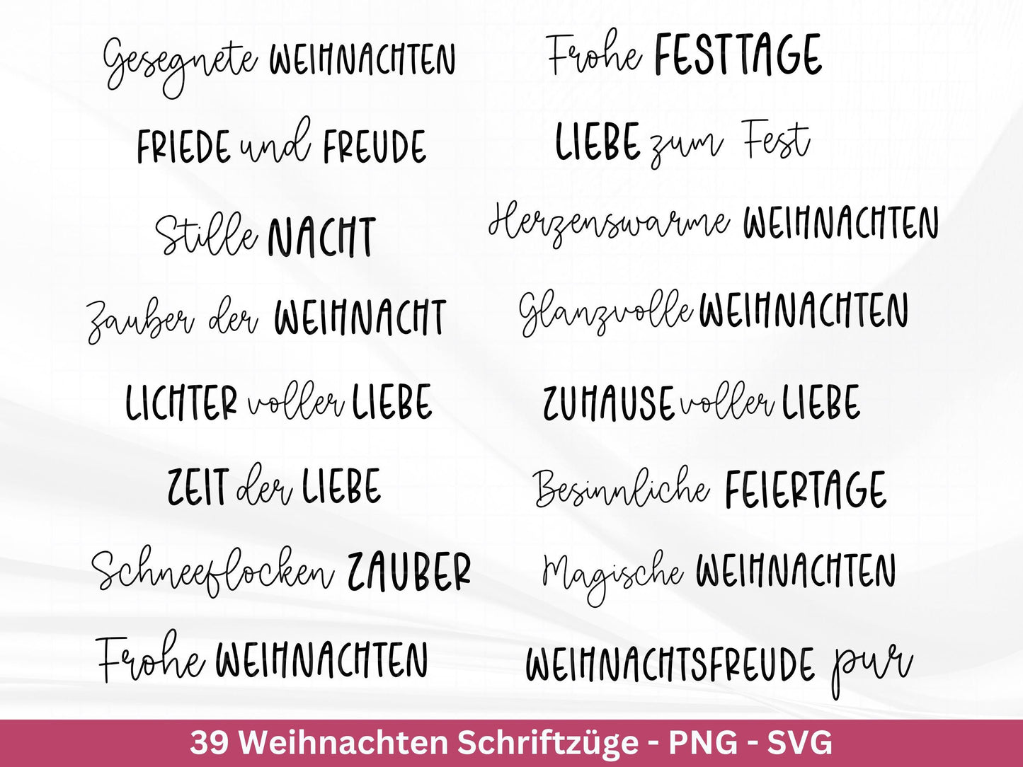 Weihnachten Schriftzüge Bundle – Plotterdatei & Laserdatei – Sprüche SVG PNG – Weihnachts Spruch Deko – Cricut Silhouette DIY Geschenkidee