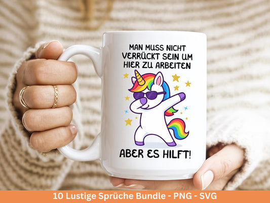 Lustige Sprüche SVG Plotterdatei Bundle – Einhorn Svg - Kackhaufen Poop Emoji – Deutsche Sprüche für Tassen Shirt Jutebeutel Cricut Geschenk