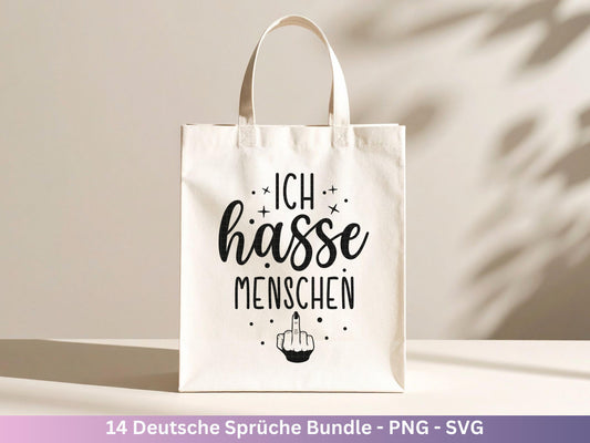 Deutsche Sprüche SVG Plotterdatei – Lustiges & sarkastisches Bundle für Cricut/Silhouette Laserdatei – Tassen Shirts Beutel Geschenkidee DIY