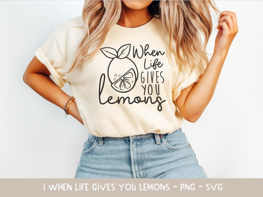 Plotterdatei Lemon SVG – Zitrone Spruch When Life Gives You Lemons – Lustige SVG für T-Shirt, Beutel, Tasse – Cricut Silhouette Laserdatei