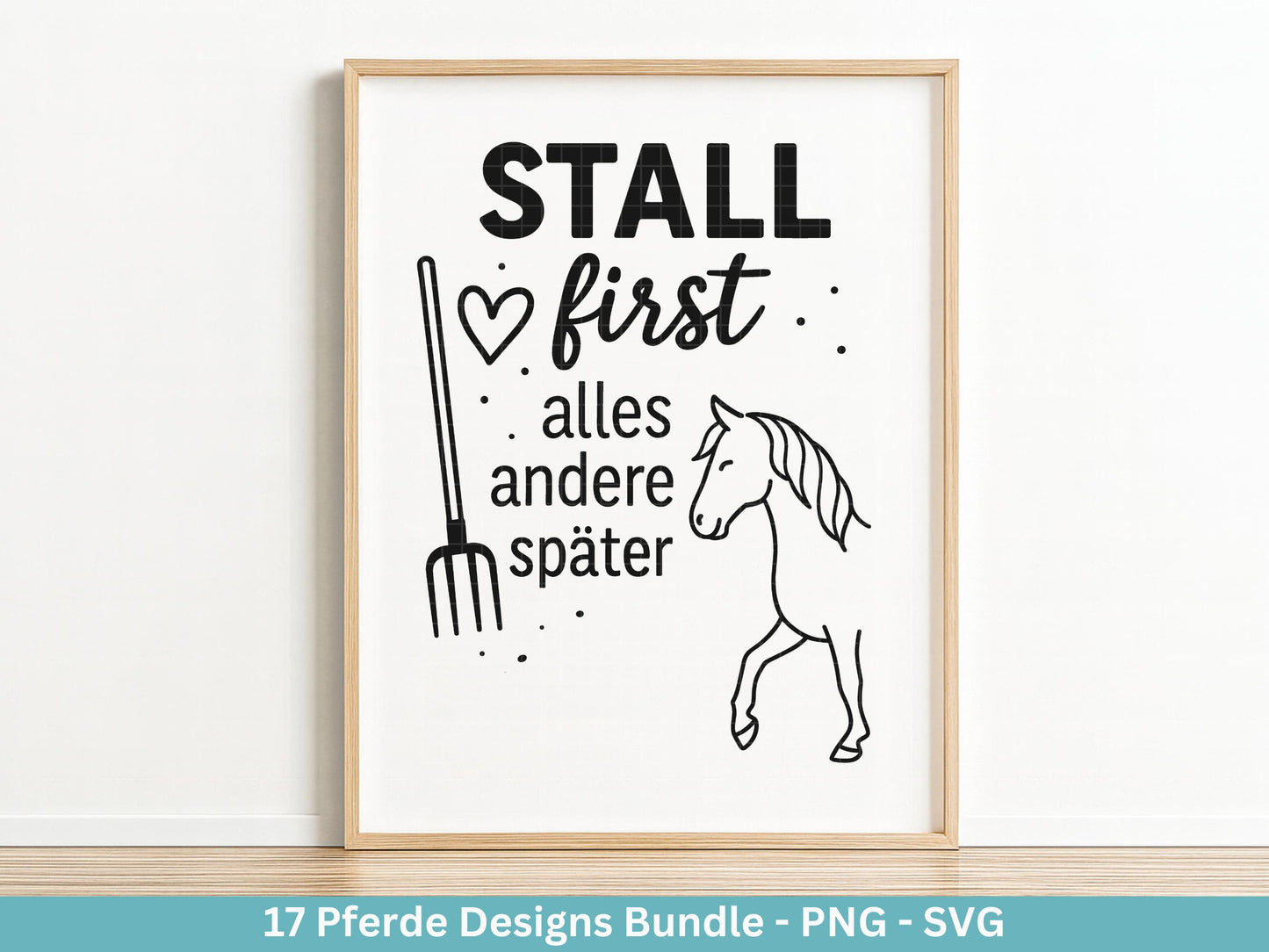 Pferde SVG Plotterdatei – Deutsche Reiter Sprüche & Pferdeliebe Designs – Hufe Sattel Stall – Laserdatei Cricut Silhouette Pferde Geschenk