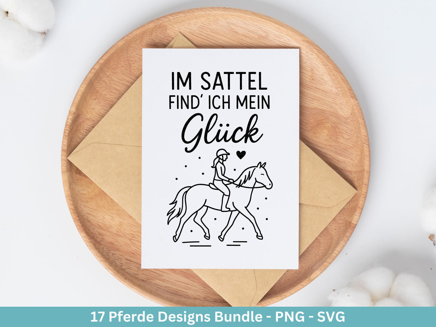 Pferde SVG Plotterdatei – Deutsche Reiter Sprüche & Pferdeliebe Designs – Hufe Sattel Stall – Laserdatei Cricut Silhouette Pferde Geschenk