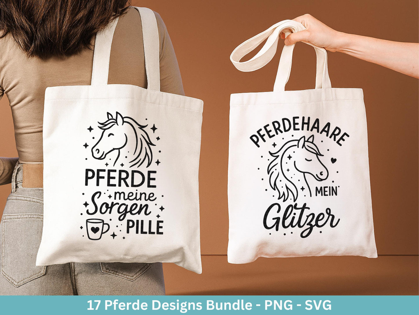 Pferde SVG Plotterdatei – Deutsche Reiter Sprüche & Pferdeliebe Designs – Hufe Sattel Stall – Laserdatei Cricut Silhouette Pferde Geschenk