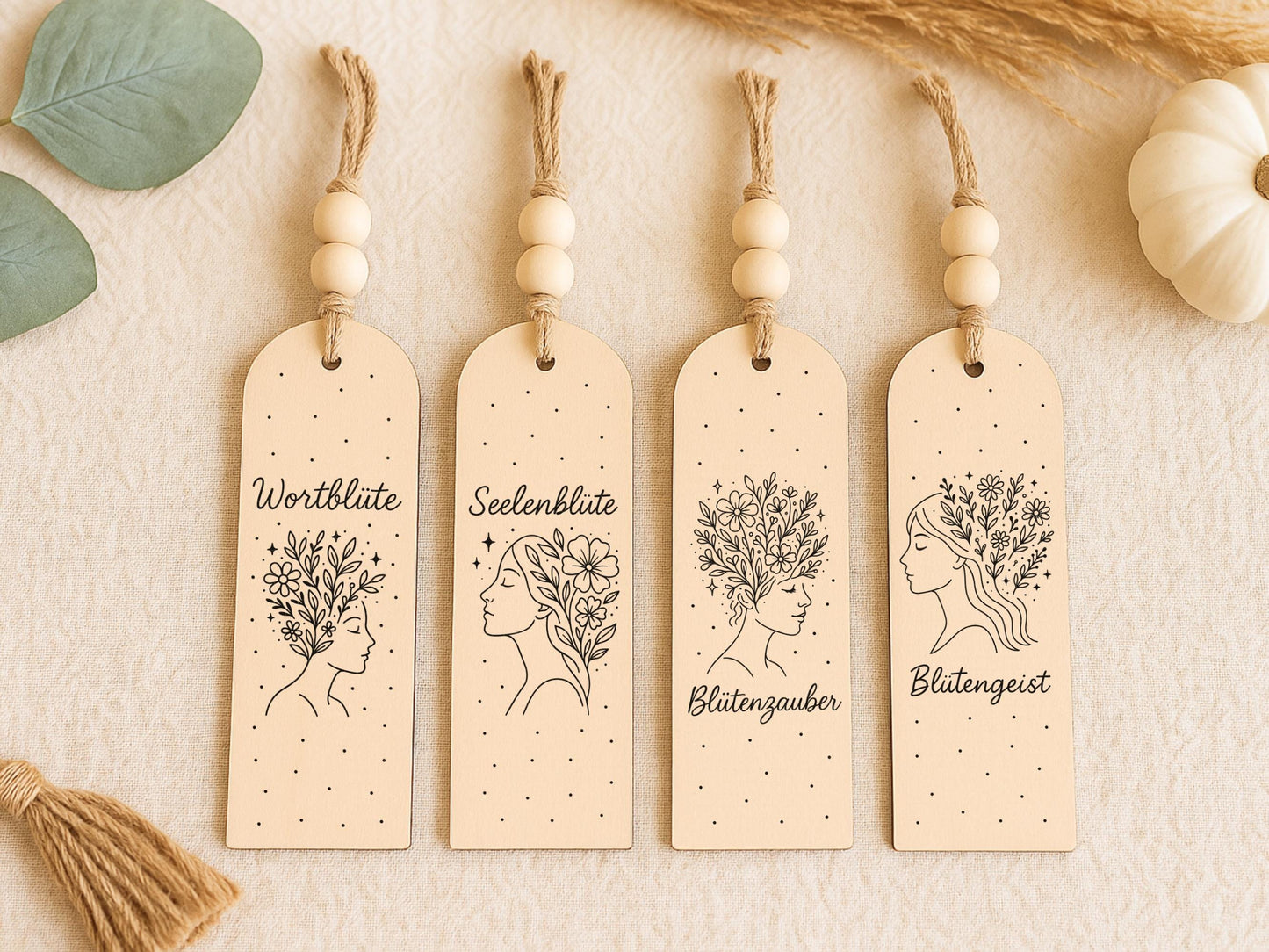 Lesezeichen SVG PNG – Laserdatei & Plotterdatei Frauen Silhouetten mit Blumen und Büchern – Geschenkidee für Leseratten und Bücherfreunde