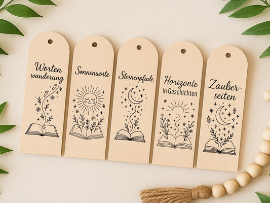 Lesezeichen SVG PNG – Laserdatei & Plotterdatei mit deutschen Sprüchen und Bücher Zitaten – Geschenkidee für Bücherfreunde Cricut Silhouette