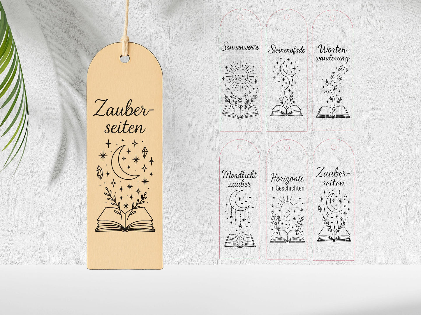 Lesezeichen SVG PNG – Laserdatei & Plotterdatei mit deutschen Sprüchen und Bücher Zitaten – Geschenkidee für Bücherfreunde Cricut Silhouette