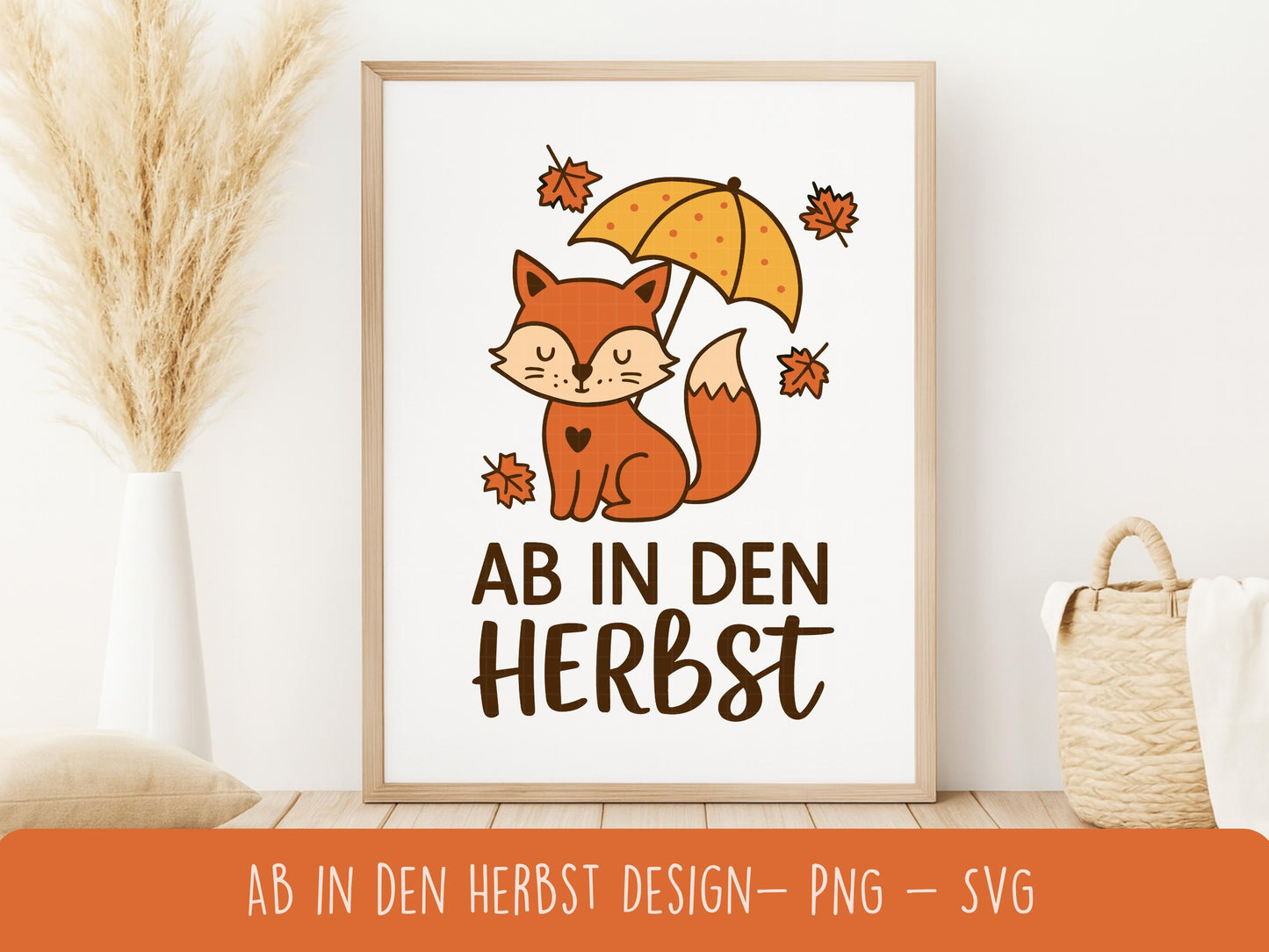 Herbst Plotterdatei Fuchs – Ab in den Herbst SVG – Laserdatei Herbstdeko – Bastelidee Cricut Silhouette – DIY Sublimation & Geschenkidee