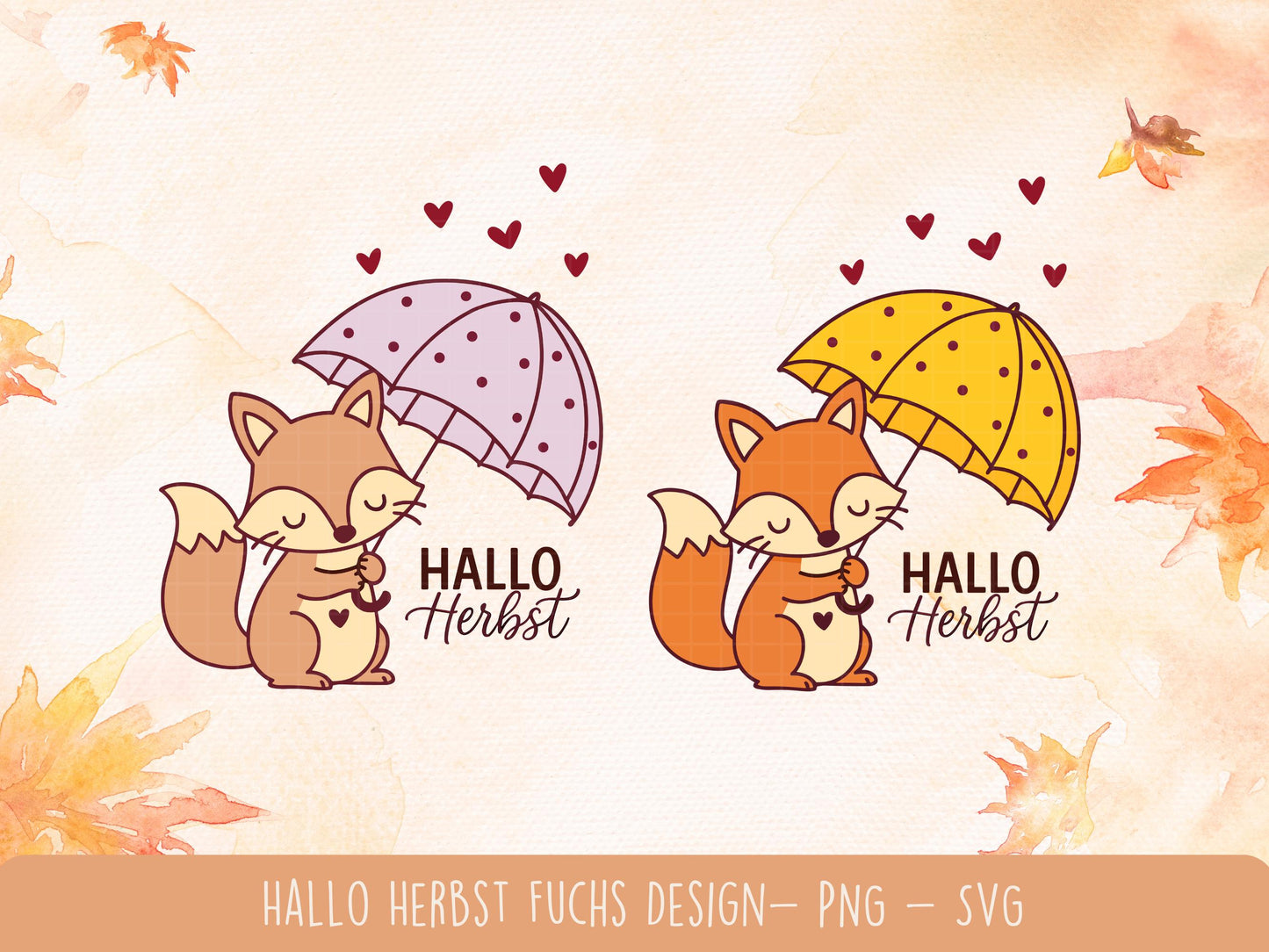 Hallo Herbst Fuchs – Plotterdatei & Laserdatei – Herbst SVG PNG – Sublimation Design – DIY Herbstdeko – Geschenkidee Cricut Silhouette Deko