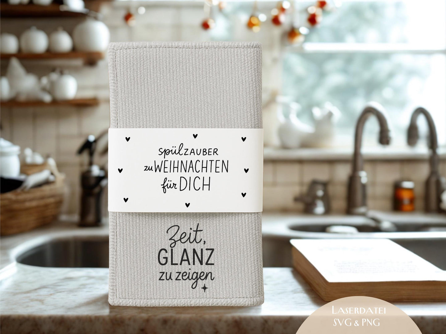 Putzlappen Sprüche – SVG-Datei | Plotterdatei und Laserdatei | Banderole Spüllappen/Waschlappen | Geschenkidee Küche | Weihnachten & Neujahr
