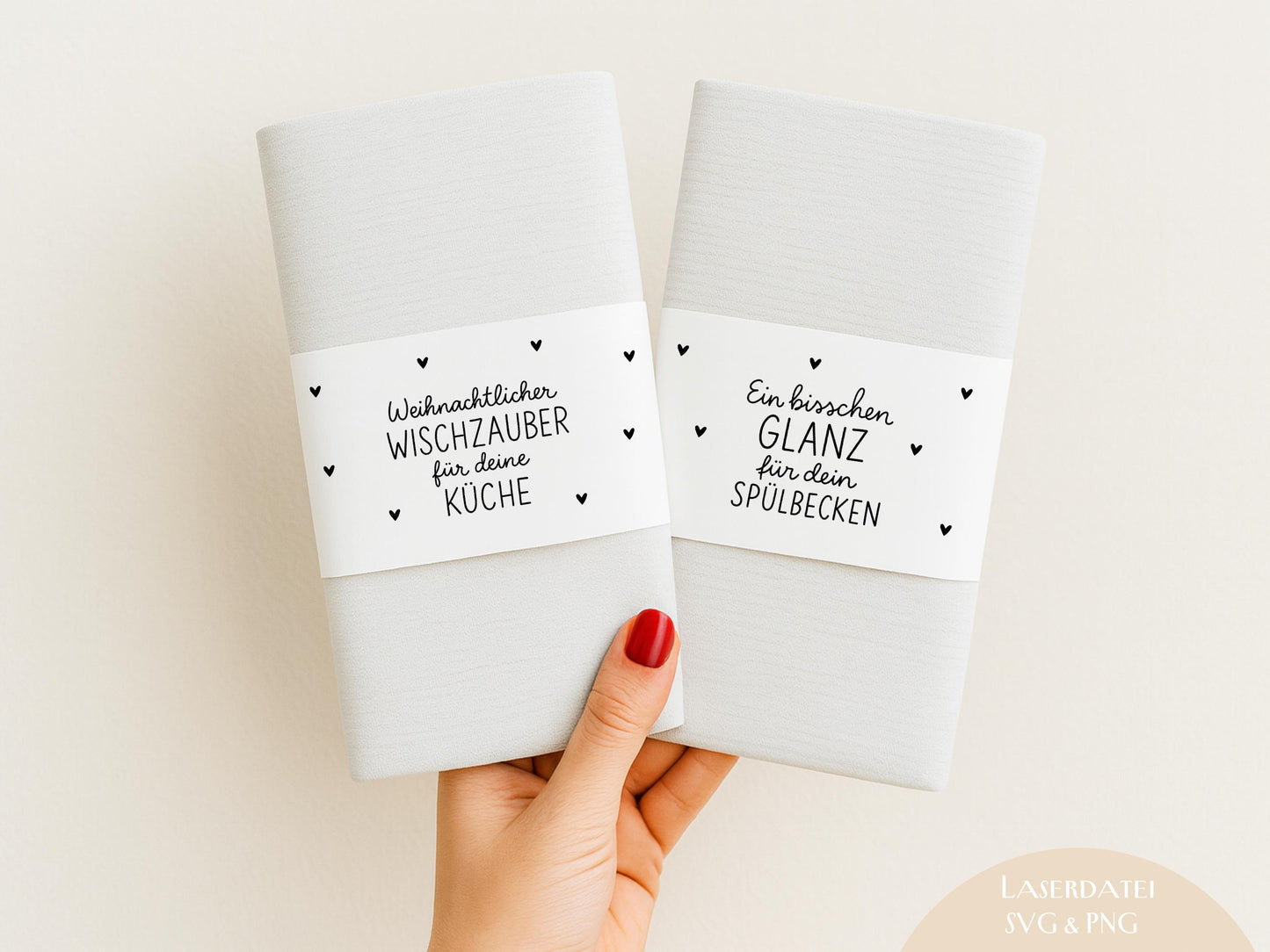Putzlappen Sprüche – SVG-Datei | Plotterdatei und Laserdatei | Banderole Spüllappen/Waschlappen | Geschenkidee Küche | Weihnachten & Neujahr