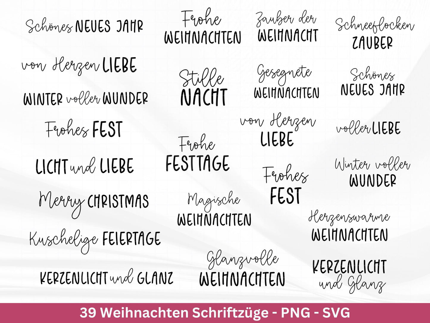 Weihnachten Schriftzüge Bundle – Plotterdatei & Laserdatei – Sprüche SVG PNG – Weihnachts Spruch Deko – Cricut Silhouette DIY Geschenkidee