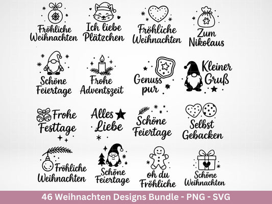Weihnachten Sprüche Bundle – Plotterdatei & Digistamp – Laserdatei SVG PNG – Weihnachts Sprüche und Plätzchenmotive – Cricut Silhouette DIY