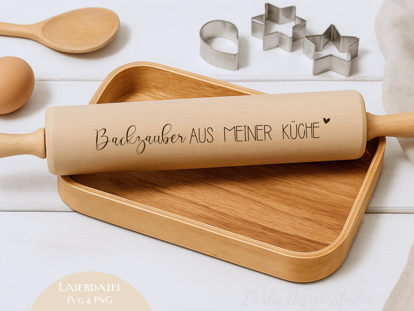 Laserdatei & Plotterdatei Backen Sprüche – SVG PNG – Teigrolle Gravurdatei – Plätzchen Backen Küche Deko – Geschenkidee Nudelholz Cricut