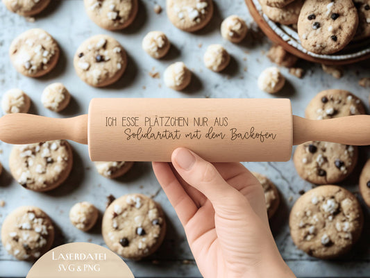 Laserdatei & Plotterdatei Backen Sprüche – SVG PNG – Teigrolle Gravurdatei – Plätzchen Backen Küche Deko – Geschenkidee Nudelholz Cricut