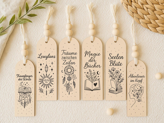 Lesezeichen SVG Laserdatei – Deutsche Sprüche & Bücher Zitate – Plotterdatei Lesen Kaffee – Geschenkidee für Bücherfreunde Cricut Silhouette