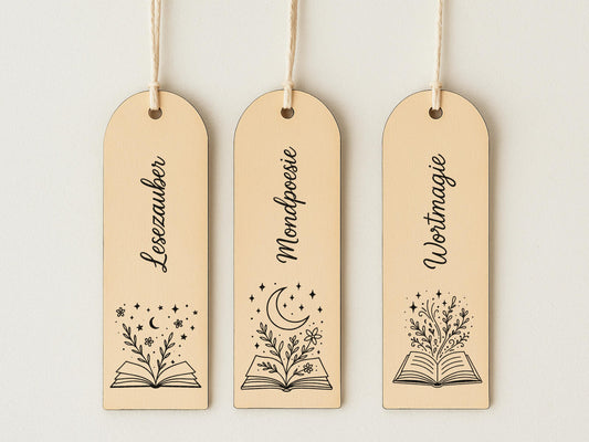 Laserdatei & Plotterdatei Lesezeichen SVG PNG – Deutsche Sprüche Bücher Zitate – Geschenkidee für Bücherfreunde – Cricut Silhouette Lesen