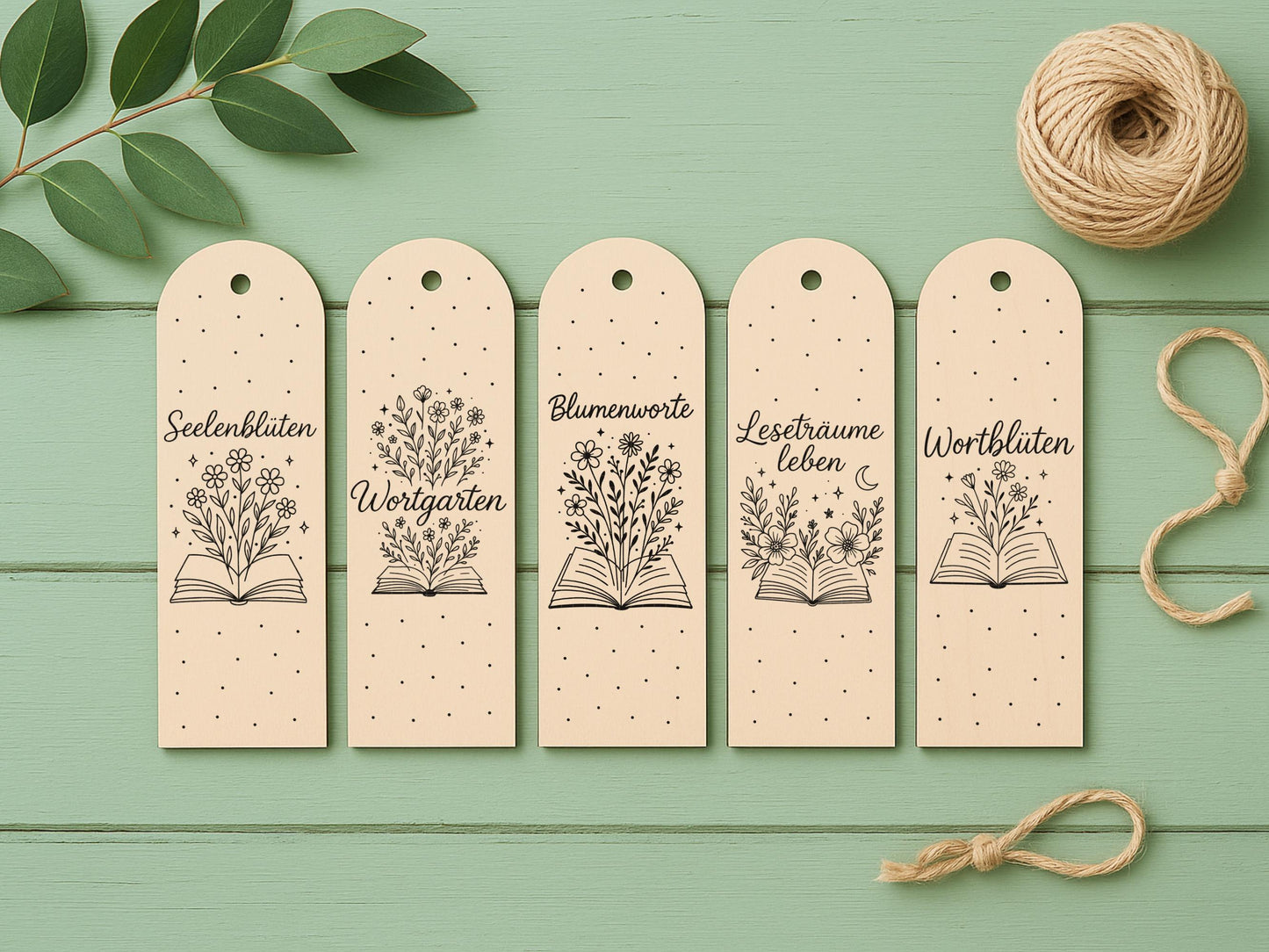 Lesezeichen SVG Datei – Laserdatei & Plotterdatei mit Sprüchen – Bücherliebe Zitate für Gravur und Plotten – Geschenkidee für Leseratten
