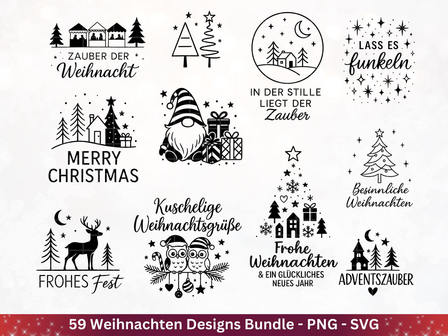 Weihnachten SVG Plotterdatei Bundle – Weihnachtshäuser | Weihnachten Laserdatei | Home SVG | Cricut SVG | Deutsch | Weihnachtsdeko | Winter
