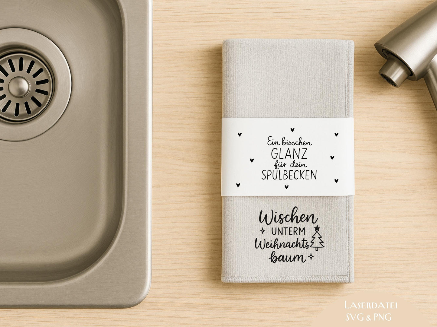 Putzlappen Sprüche – SVG-Datei | Plotterdatei und Laserdatei | Banderole Spüllappen/Waschlappen | Geschenkidee Küche | Weihnachten & Neujahr