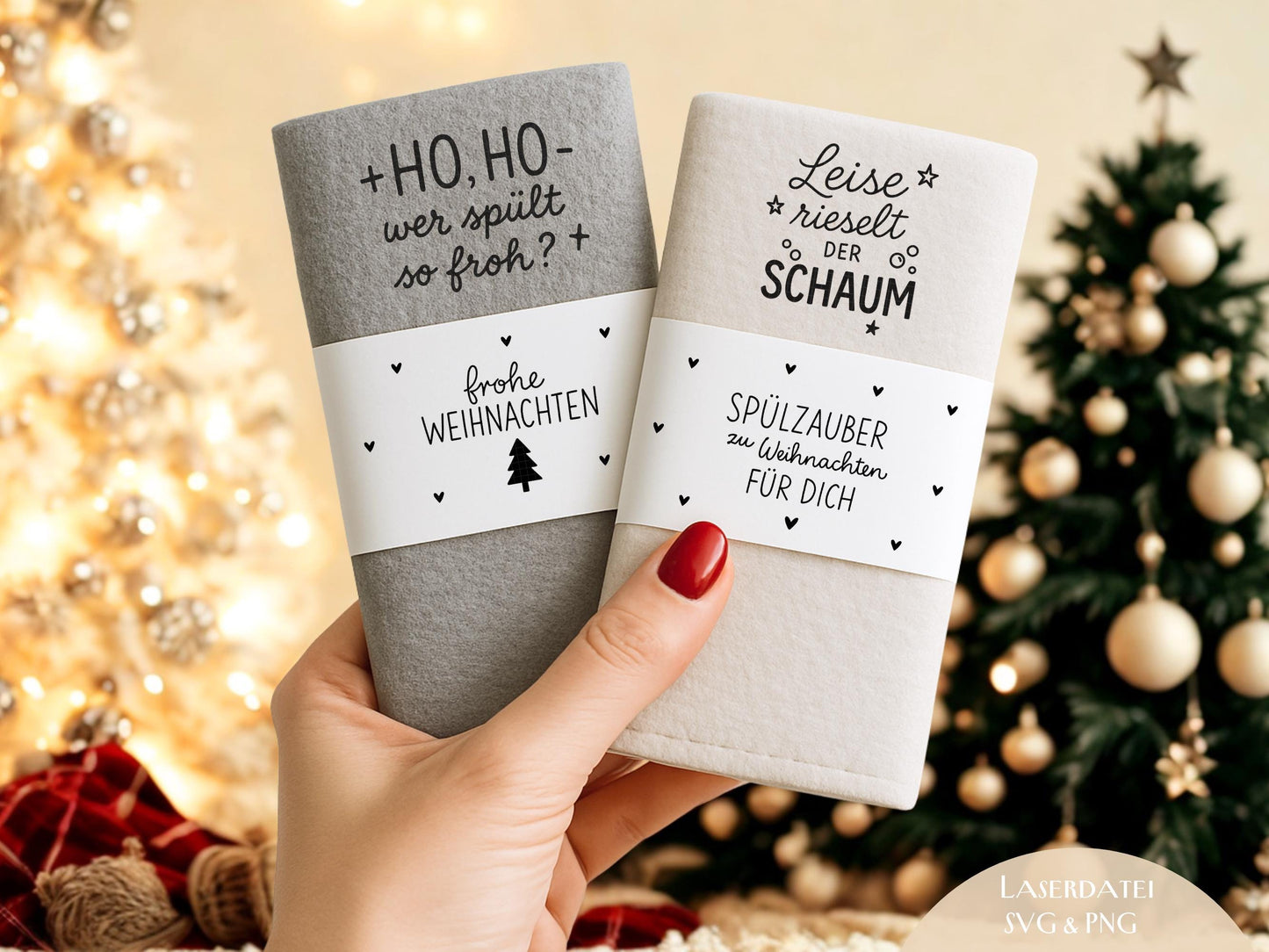 Putzlappen Sprüche – SVG-Datei | Plotterdatei und Laserdatei | Banderole Spüllappen/Waschlappen | Geschenkidee Küche | Weihnachten & Neujahr