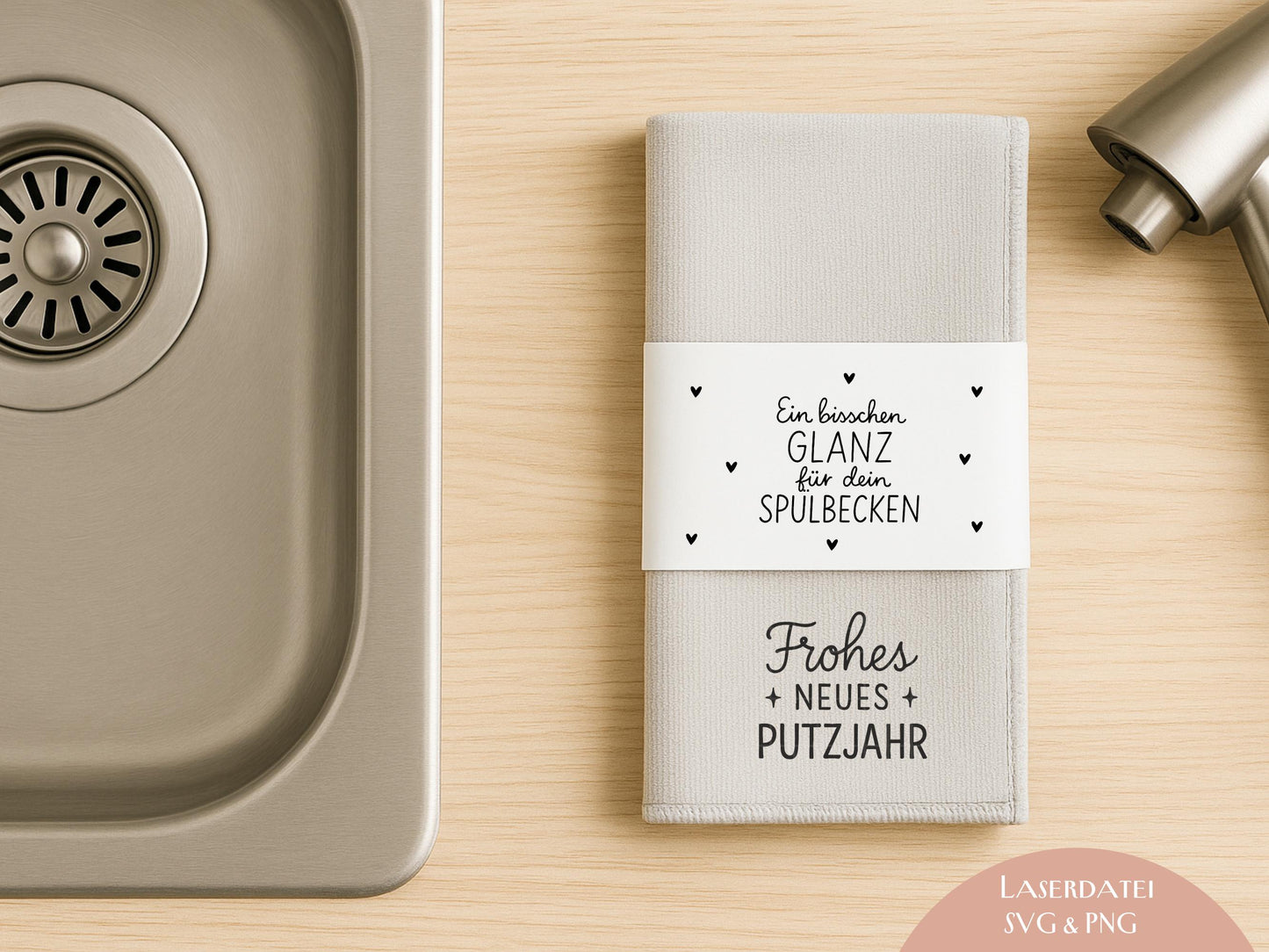 Putzlappen Sprüche – SVG-Datei | Plotterdatei und Laserdatei | Banderole Spüllappen/Waschlappen | Geschenkidee Küche | Weihnachten & Neujahr