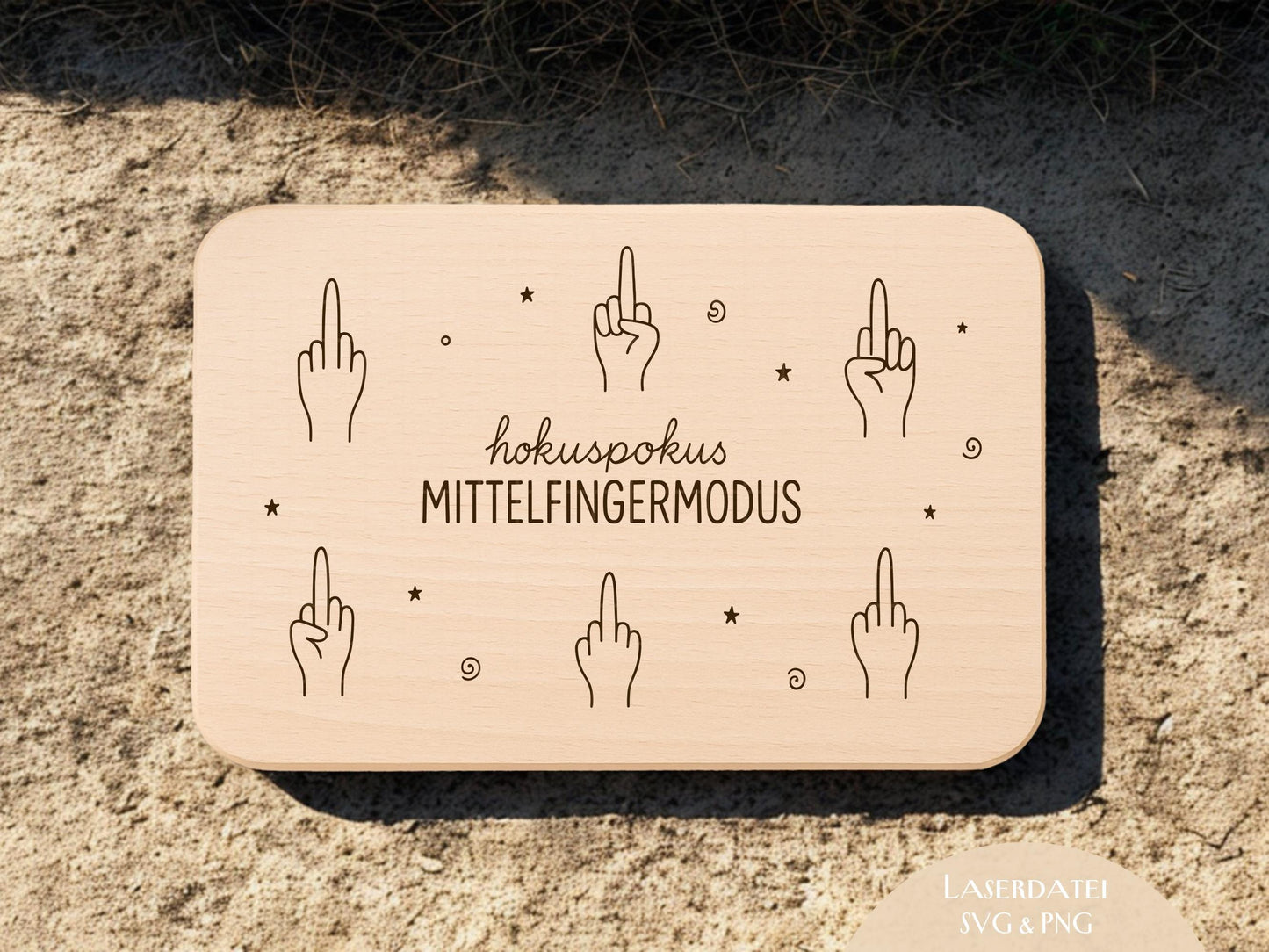 Laserdatei & Plotterdatei Hokuspokus Mittelfingermodus | SVG/PNG | Gravurdatei für Holz | Humor Küche | Lustige Sprüche Datei | Geschenkidee