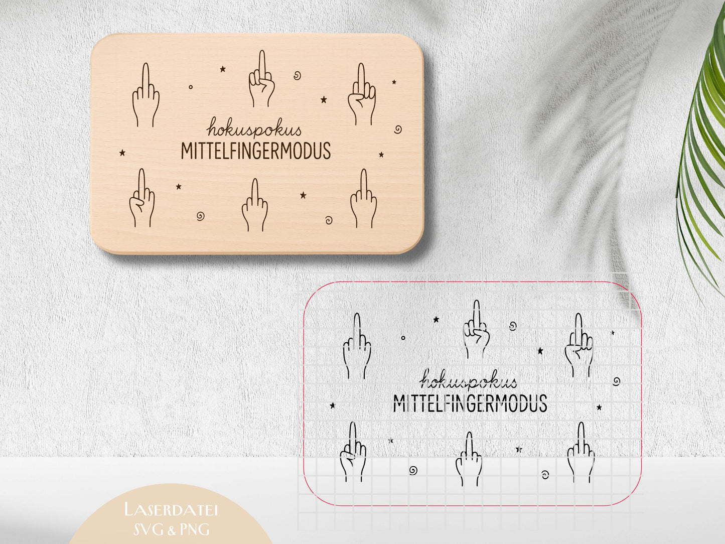 Laserdatei & Plotterdatei Hokuspokus Mittelfingermodus | SVG/PNG | Gravurdatei für Holz | Humor Küche | Lustige Sprüche Datei | Geschenkidee