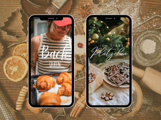 160 Instagram Story Sticker – Glühwein & Backen | Advent | Winter | Plätzchen Liebe | Deutsche Sprüche | Daily Basics | Weihnachten PNG