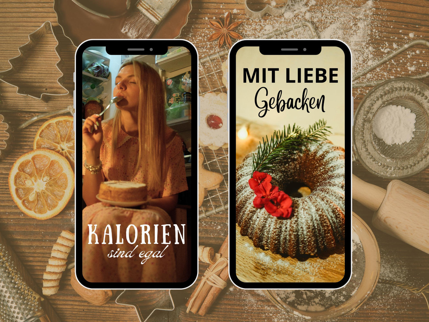 160 Instagram Story Sticker – Glühwein & Backen | Advent | Winter | Plätzchen Liebe | Deutsche Sprüche | Daily Basics | Weihnachten PNG