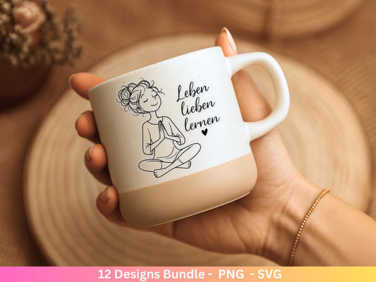 Handgezeichnete Frauen SVG | Sketch Bundle mit Sprüchen | Plotterdatei Laserdatei | Geschenkidee Freundin | Cricut Silhouette Design Datei