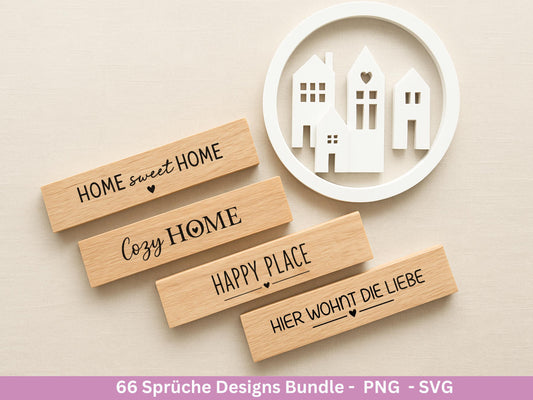 Sprüche SVG Bundle – Plotterdatei & Laserdatei | Klötzchen, Kerzen, Holz, Raysin | Familie, Freundschaft, Liebe, Glück, Zuhause Geschenkidee
