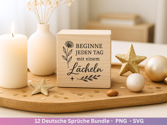 Deutsche Sprüche Plotterdatei - Positive Sprüche Svg - Laserdatei Sprüche - Inspirierende Zitate - Laserdatei Sprüche - Geschenk Freundin