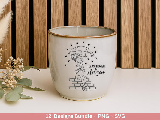 Handgezeichnete Frauen SVG | Sketch Bundle mit Sprüchen | Plotterdatei Laserdatei | Geschenkidee Freundin | Cricut Silhouette Design Datei