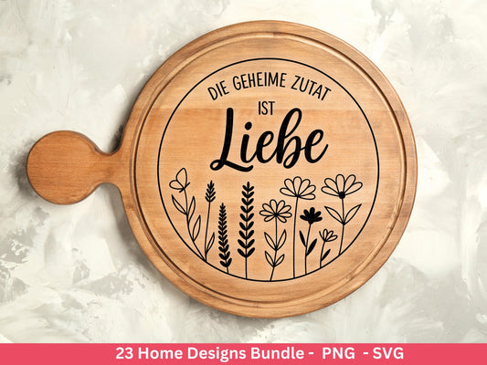 Zuhause SVG – Plotterdatei & Laserdatei | Home Schriftzug | Häuser Sprüche | Geschenkidee Holzbrett | Cricut Silhouette Deko Liebe Herz