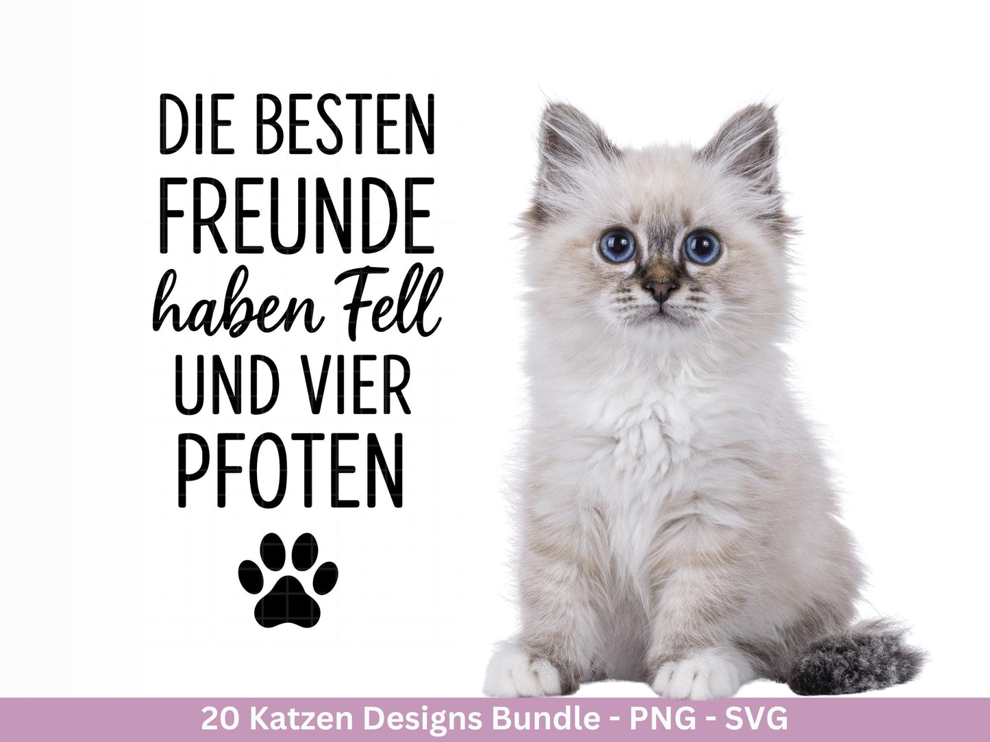 Katzen SVG Bundle – Plotterdatei & Laserdatei | Katzen Sprüche | Katzenliebe Designs | Cricut Silhouette | Katzen Mama | Geschenkidee Katze