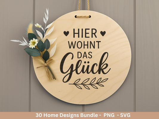 Zuhause SVG – Plotterdatei & Laserdatei | Home Schriftzug | Häuser Sprüche | Geschenkidee Holzbrett | Cricut Silhouette Deko Liebe Glück
