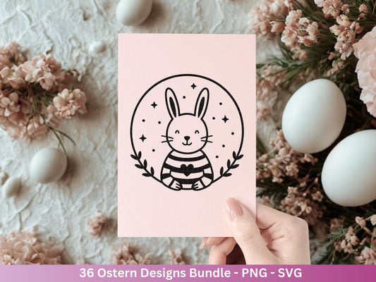 Ostern Plotterdatei Bundle – Frohe Ostern Hasen & Eier Design | Deutsche Oster SVG Motive | Ostergrüße Frühling Cricut Silhouette Laserdatei